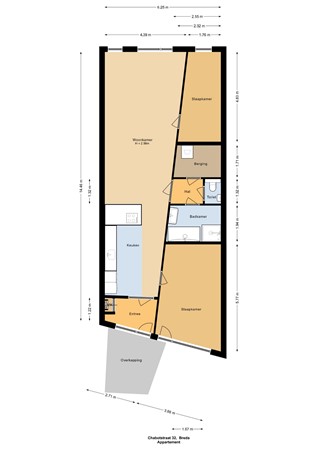 Plattegrond - Chabotstraat 32, 4812 XP Breda - Appartement - 2D.jpg